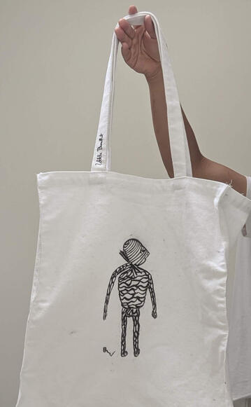 Hand painted tote bag